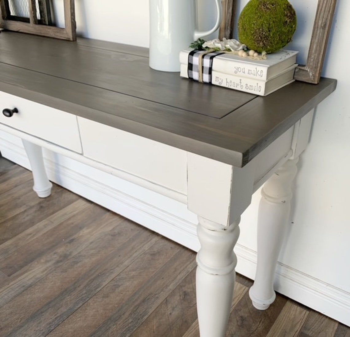 Broyhill White Entry Table Sofa Table Console Desk Living Etsy