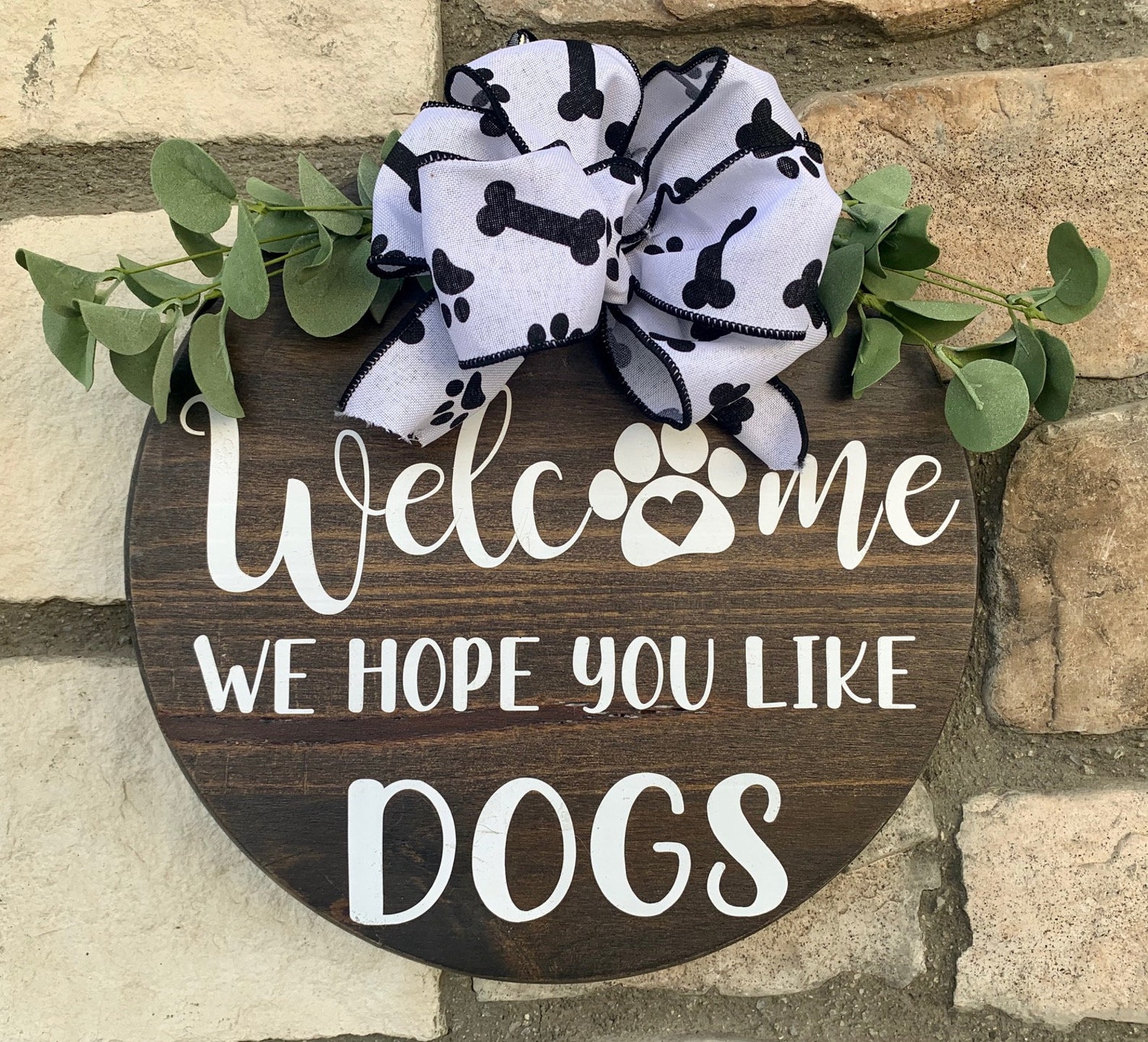 We Hope You Like Dogs Dog Sign door Wreath Housewarming Etsy