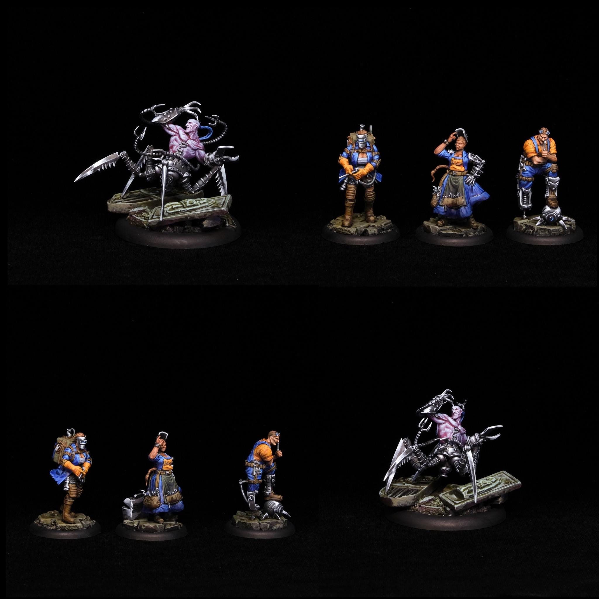 Malifaux Howard Langston and 3 Steamfitters: professionally painted