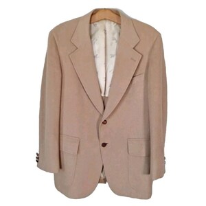 Vintage 60s/70s Camel Tan 2 Button Sport Coat Blazer Jacket Men 40 41 R Neutral
