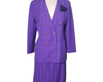 80s90s Green and Purple Leisure Suit
