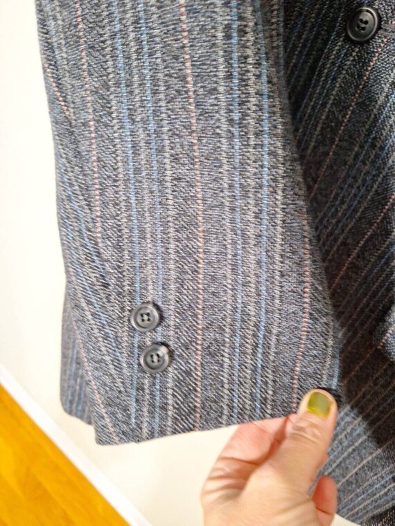 Vintage 60s/70s Striped Wool 3 Button Sport Coat … - image 2