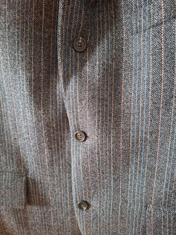 Vintage 60s/70s Striped Wool 3 Button Sport Coat … - image 7