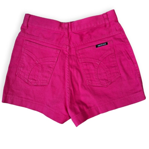 Vintage 70s/80s Hot Pink Hot Pants, High Waist Bo… - image 2