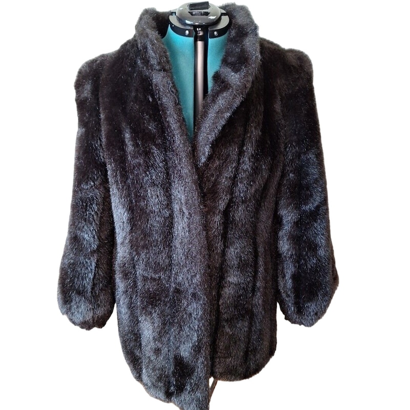 Faux Mink Effect Fur Coat