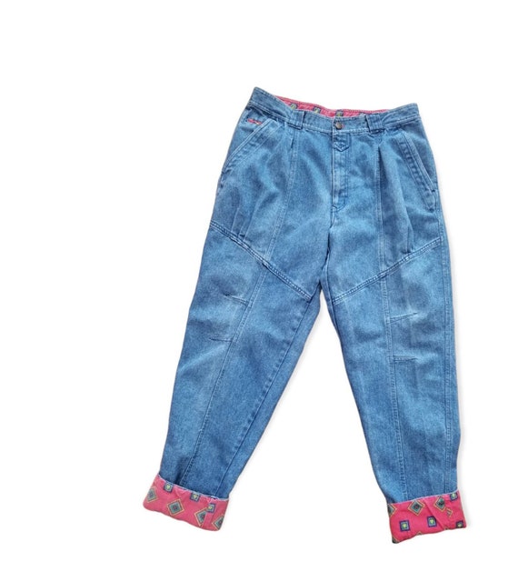 Vintage 80s Baggy Pleated Tapered Jeans 