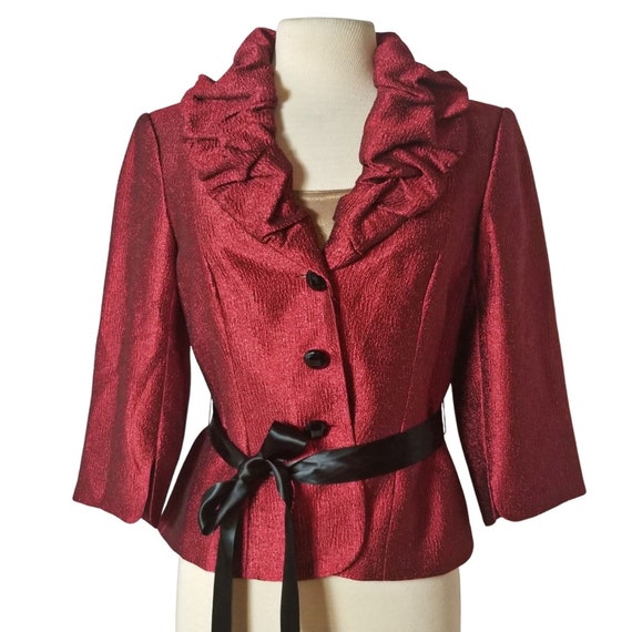 Vintage 90s Victor Costa Red Jacket 90s does 60s C
