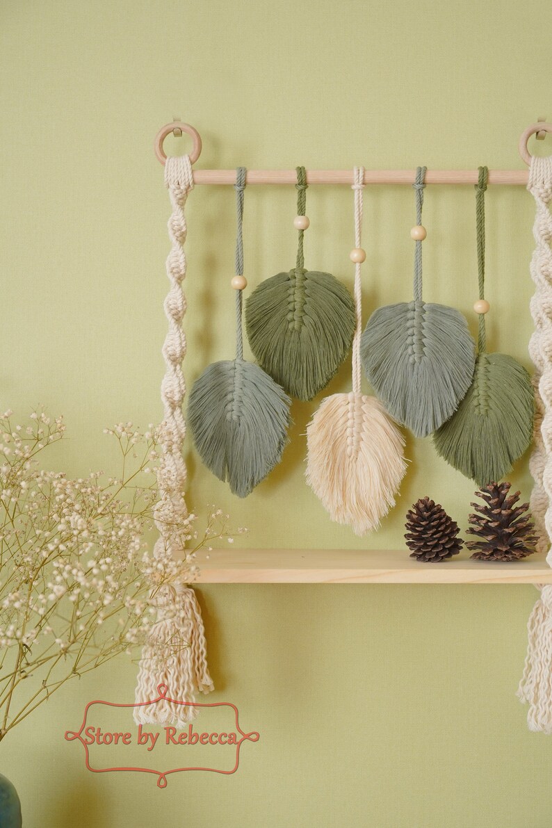 Boho Display Shelf Macrame Wood Shelf Farmhouse Shelf Boho Etsy