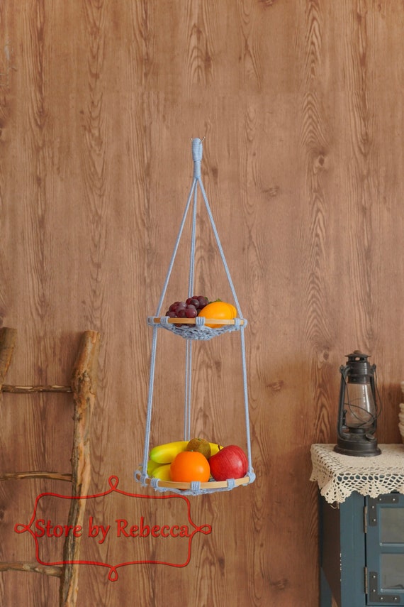 Fruit Storage Basket, Fruit Hanger, Pantry Storage, Fruit Storage Basket, Veggie Wall Storage, Fruit Basket, Boho Fruit Hammock H51