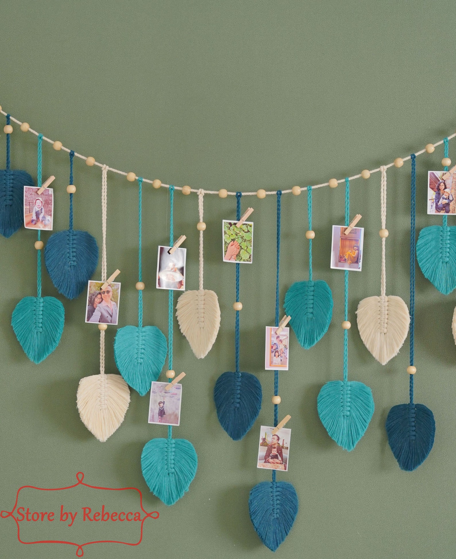 Custom Green Leaves Garland Handmade Leaf Bunting Macrame Etsy