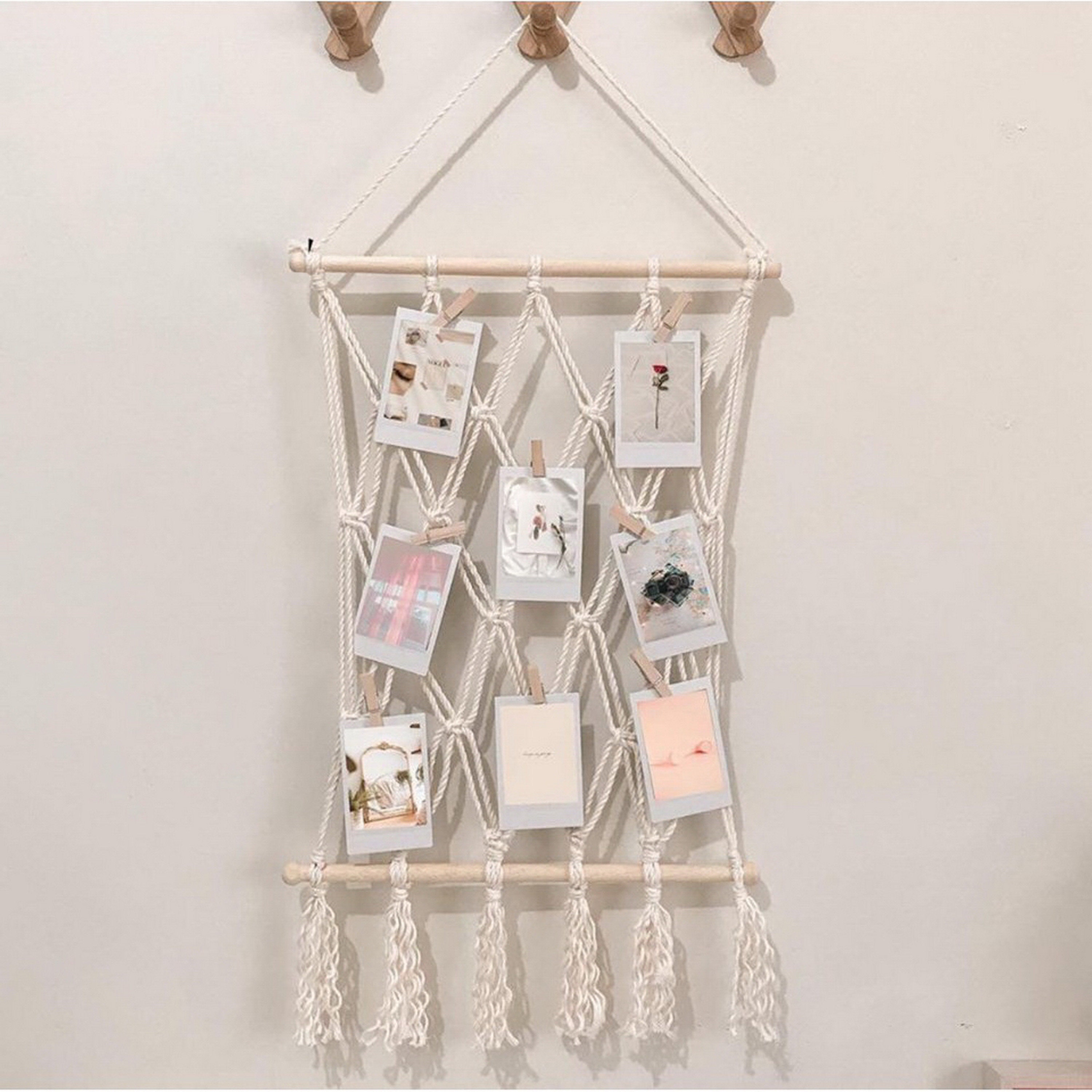 Macrame Photo Hanger Wall Photo Holder Instax Photo Display Etsy