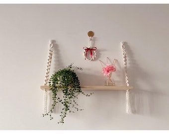 Macrame Hanging Shelf, Set of 2, Wall Decorative Swing Shelf, Boho wall Decor, Rope Hanging Shelves, Modern Decor, Bohemian shelf