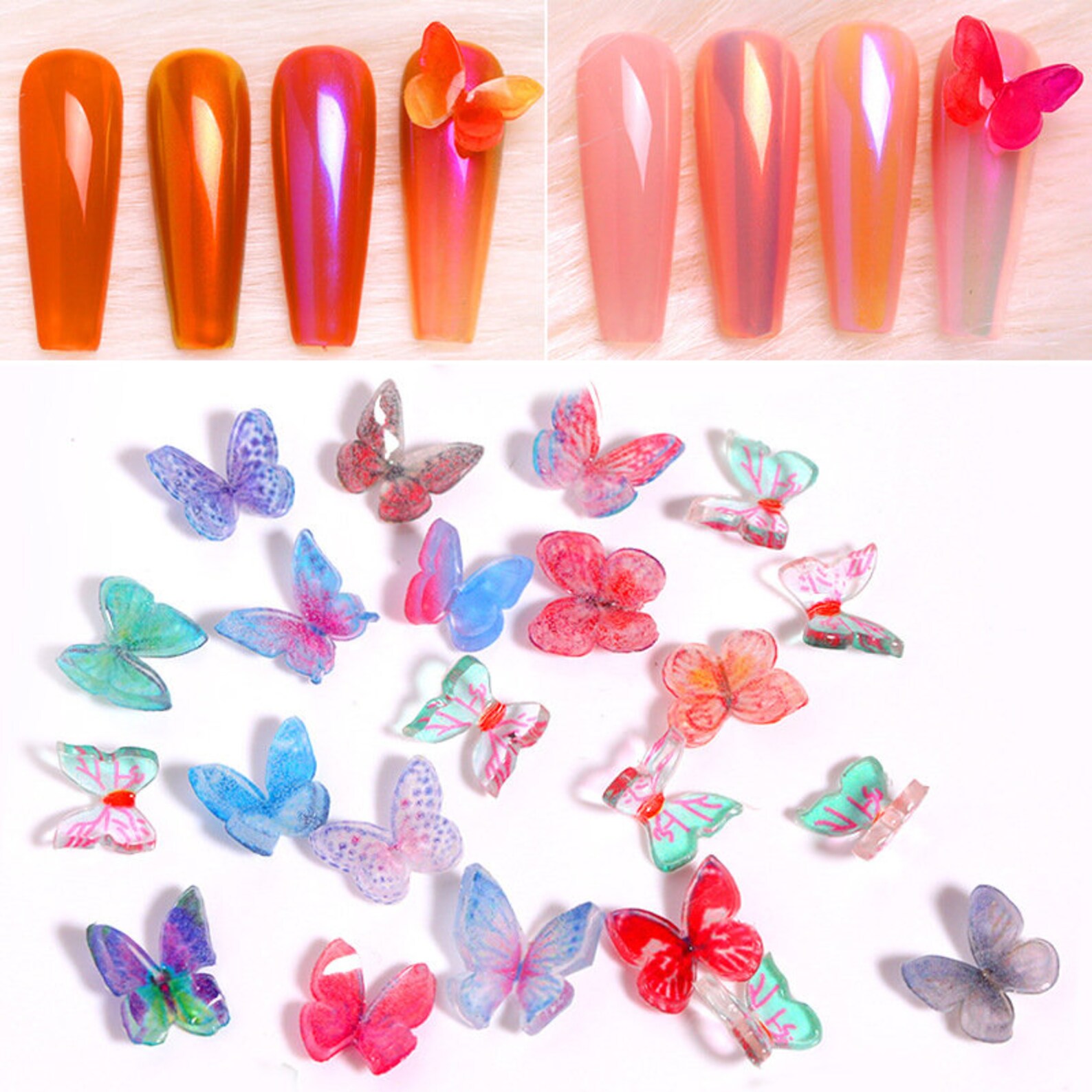 10 PCS resina mariposa nail supply 3D nail Art Supplies Etsy