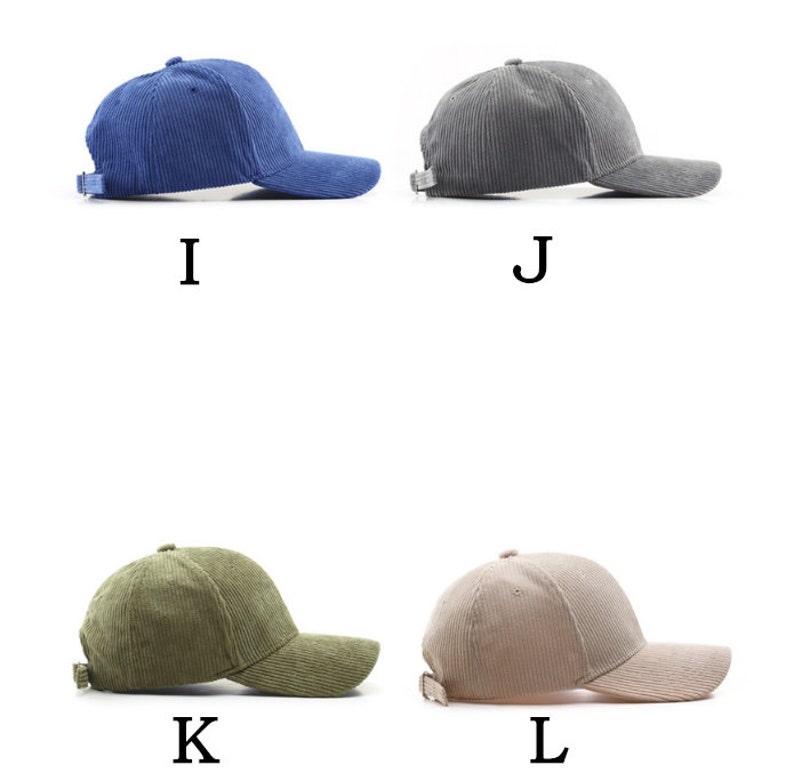 Chapeaux tendance en velours côtelé, 14 couleurs, casquette de baseball, chapeau d'extérieur décontracté, chapeau de voyage unisexe image 9