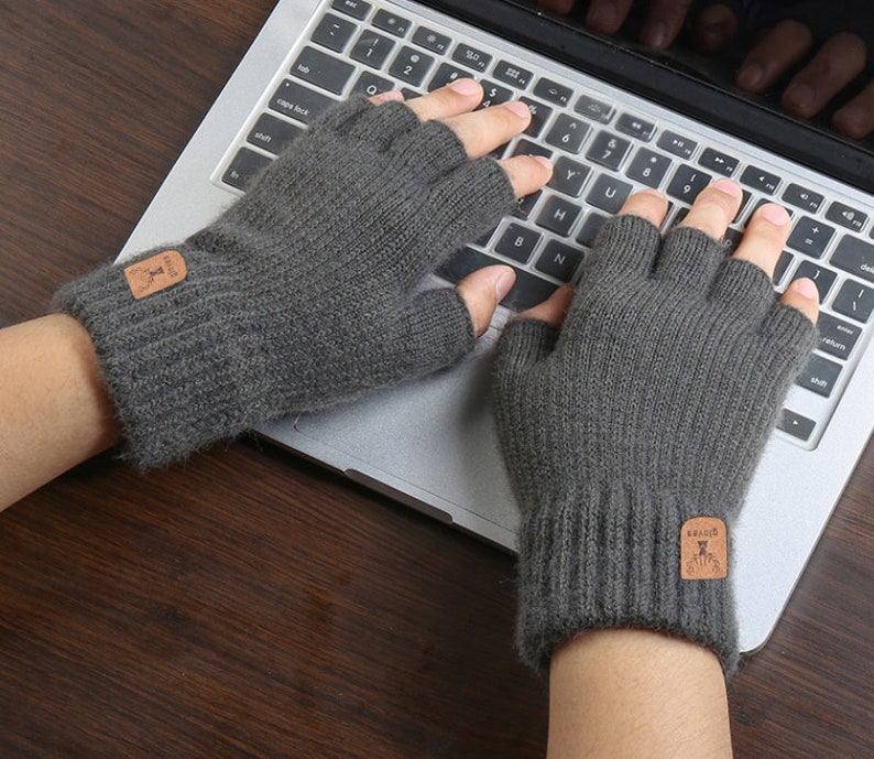 Stricken Alpaka fingerlose Handschuhe, fingerlose Handschuhe Handschuhe, für Frauen Dark Gray