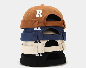 Bonnet Docker sans bord 5 couleurs, chapeau de marin, casquettes Docker rétro à revers roulés, chapeaux de port réglables, unisexe