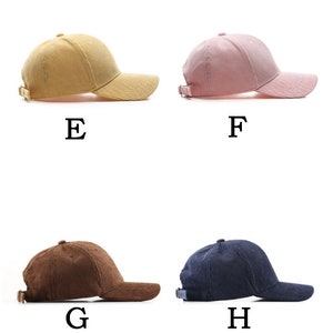 Chapeaux tendance en velours côtelé, 14 couleurs, casquette de baseball, chapeau d'extérieur décontracté, chapeau de voyage unisexe image 8
