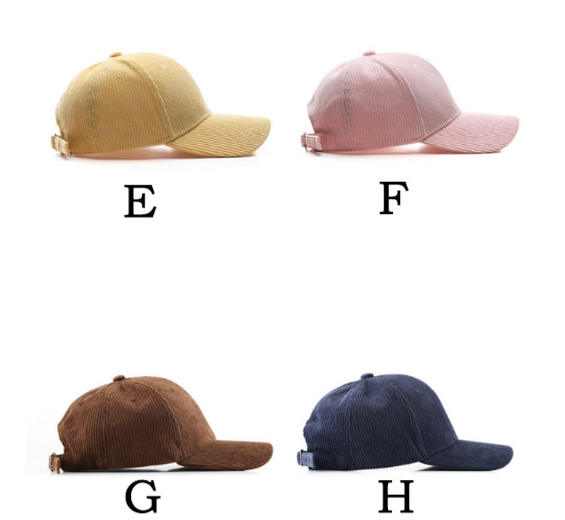 Chapeaux tendance en velours côtelé, 14 couleurs, casquette de baseball, chapeau d'extérieur décontracté, chapeau de voyage unisexe image 8