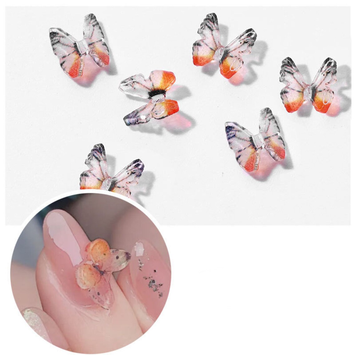 4 PCS Resin Butterfly Nail Supply3D Nail Art SuppliesNail Etsy