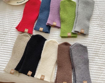 Mitaines d'hiver en tricot, mitaines ou chauffe-poignets en tricot, mitaines