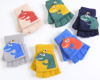 Kids Winter Warm Knitted Gloves, Children Mittens, Warm Winter Kids Gloves,Gloves for 6-12 Years Old Boys Girls