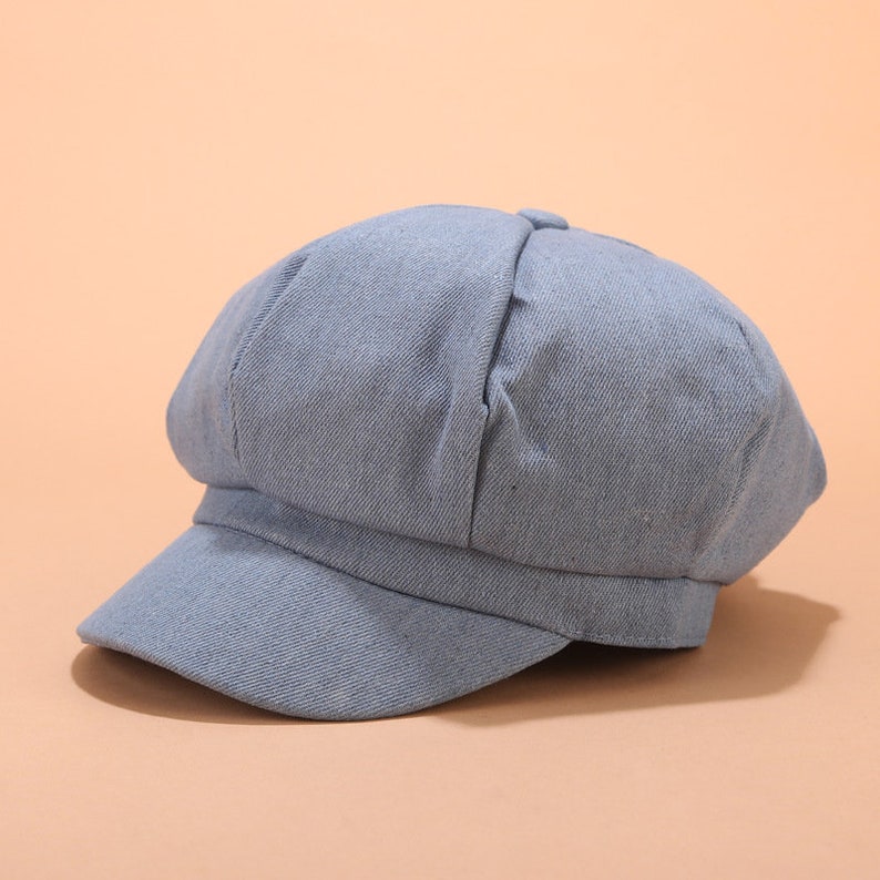 4 Colors Denim Newsboy Cap Spring Summer Newsboy Etsy