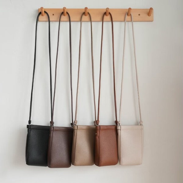 8 Farben Leder Umhängetaschen, vegane Ledertasche, kleine Umhängetaschen für Damen, Handytasche für Damen