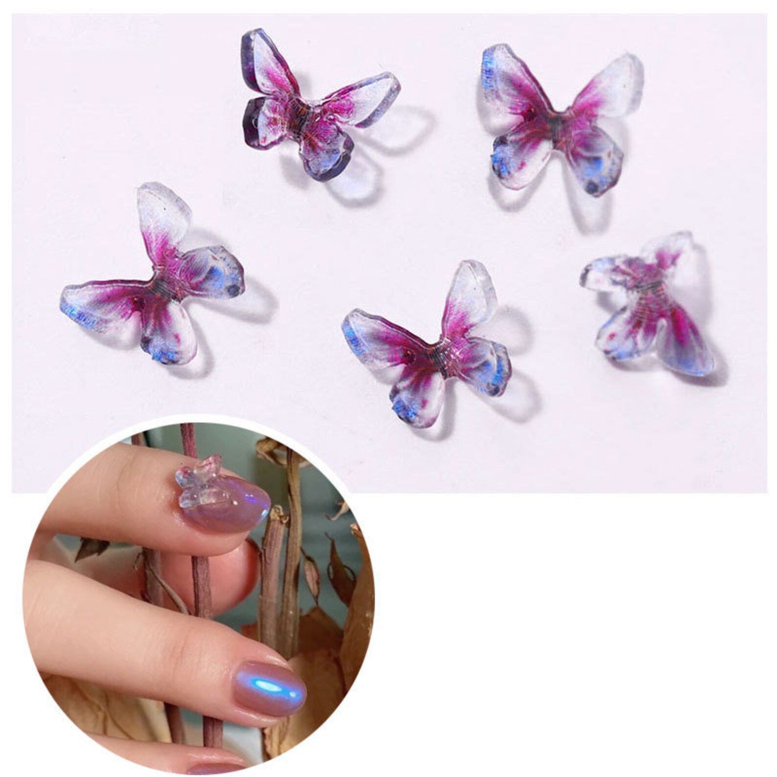 4 PCS Resin Butterfly Nail Supply3D Nail Art SuppliesNail Etsy