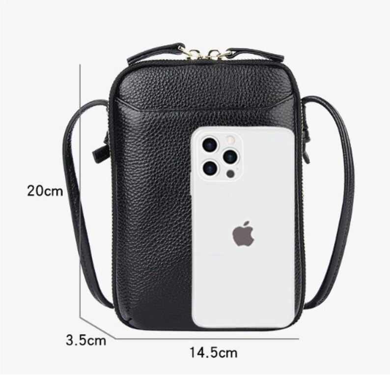 7 Colors Genuine Leather Crossbody Phone Bags,Women Small Shoulder Bags,Lady Mobile Phone Bag image 2