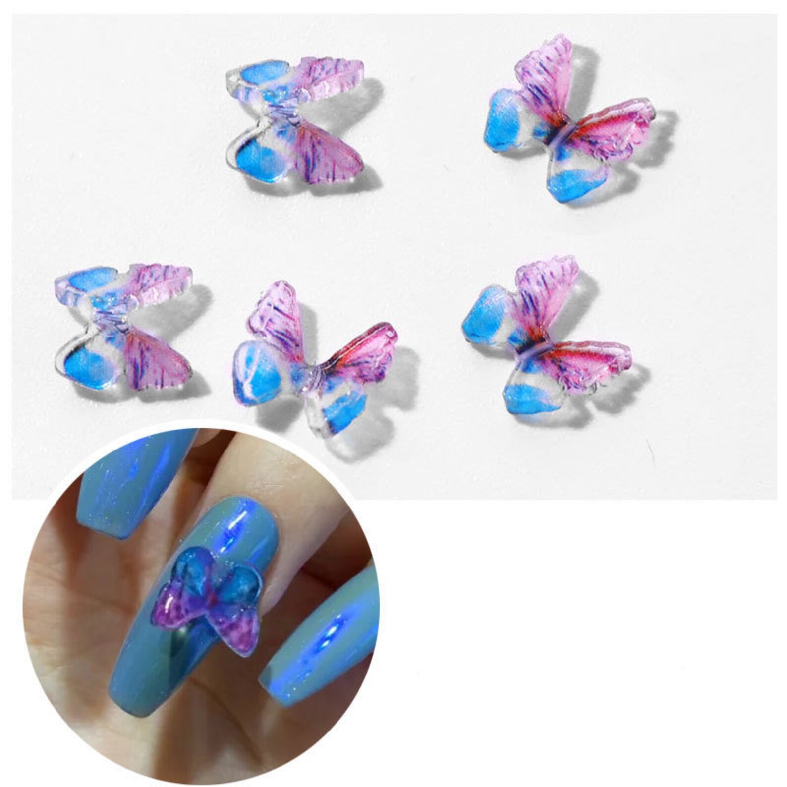 4 PCS Resin Butterfly Nail Supply3D Nail Art SuppliesNail Etsy