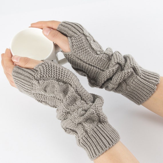 Knit Fingerless Gloves Knitted Wristwarmers or - Etsy