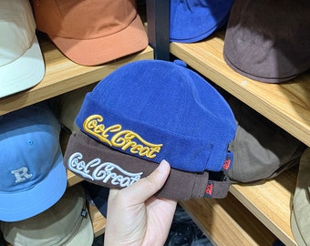 5 Colors Cotton Brimless Beanie Docker Cap,Sailor Hat,Rolled Cuff Retro Docker Caps,Adjustable Harbour Hats,Unisex