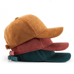 Chapeaux tendance en velours côtelé, 14 couleurs, casquette de baseball, chapeau d'extérieur décontracté, chapeau de voyage unisexe image 1