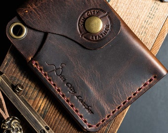 THE NOMAD  Walnut Waxy Oiled Pullup, minimalist wallet, EDC wallet, slim wallet