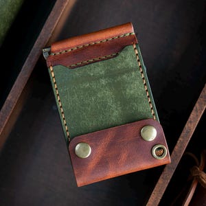 The Atticus Double Snaps Handmade Leather Money Clip Wallet