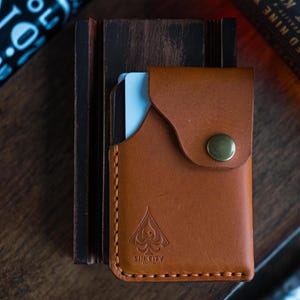 A mini carteira minimalista Nomad, presente feito à mão, artigos artesanais de couro, carteira de couro, acessórios para uso diário, presente para o dia dos pais