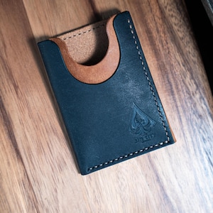 The Woodford. Minimalist Wallet, leather card holder, hand made leather goods , hand stitch wallet, made by seller