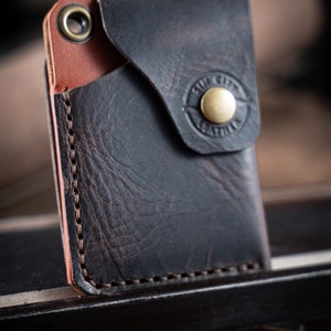 Der Nomade Leder-Accessoire, handgefertigtes Geschenk, hergestellt vom Verkäufer, Leder-Brieftasche, Alltagszubehör, Vatertagsgeschenk