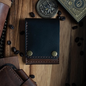 Cartera Titan, Bifold, billetera de cuero, accesorios de cuero, hecha a mano