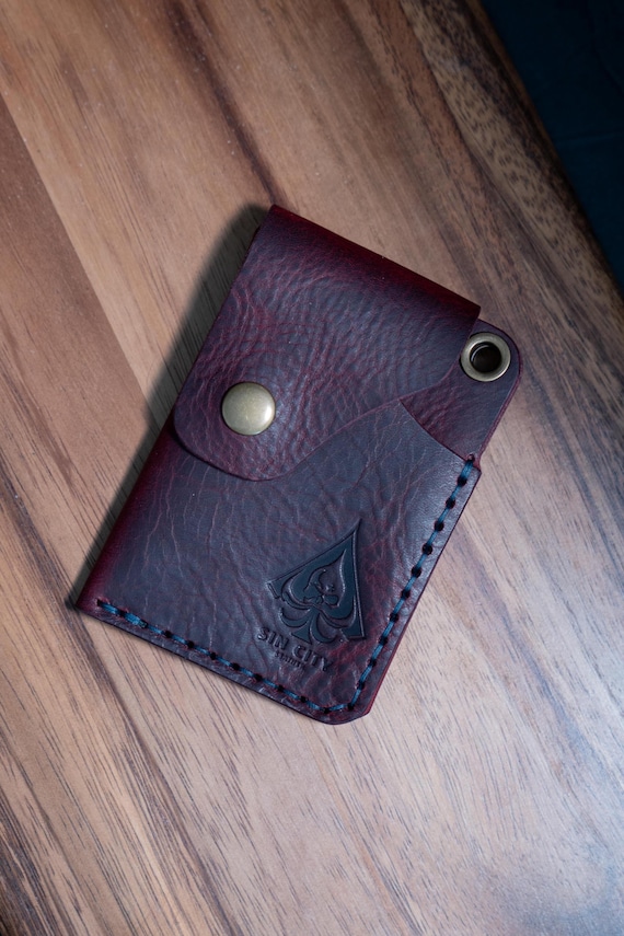 The Nomad  Handmade Leather Minimalist Wallet Vegetable Tanned Full Grain