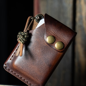 Cartera minimalista Nexus v2, cartera de cuero, regalo para esposo, regalo de cumpleaños, cartera unisex