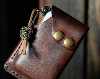 The Nexus    Handmade Minimalist Leather Wallet Card Holder