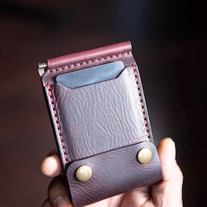 The Atticus Double Snaps  Handmade Money Clip Bifold Wallet