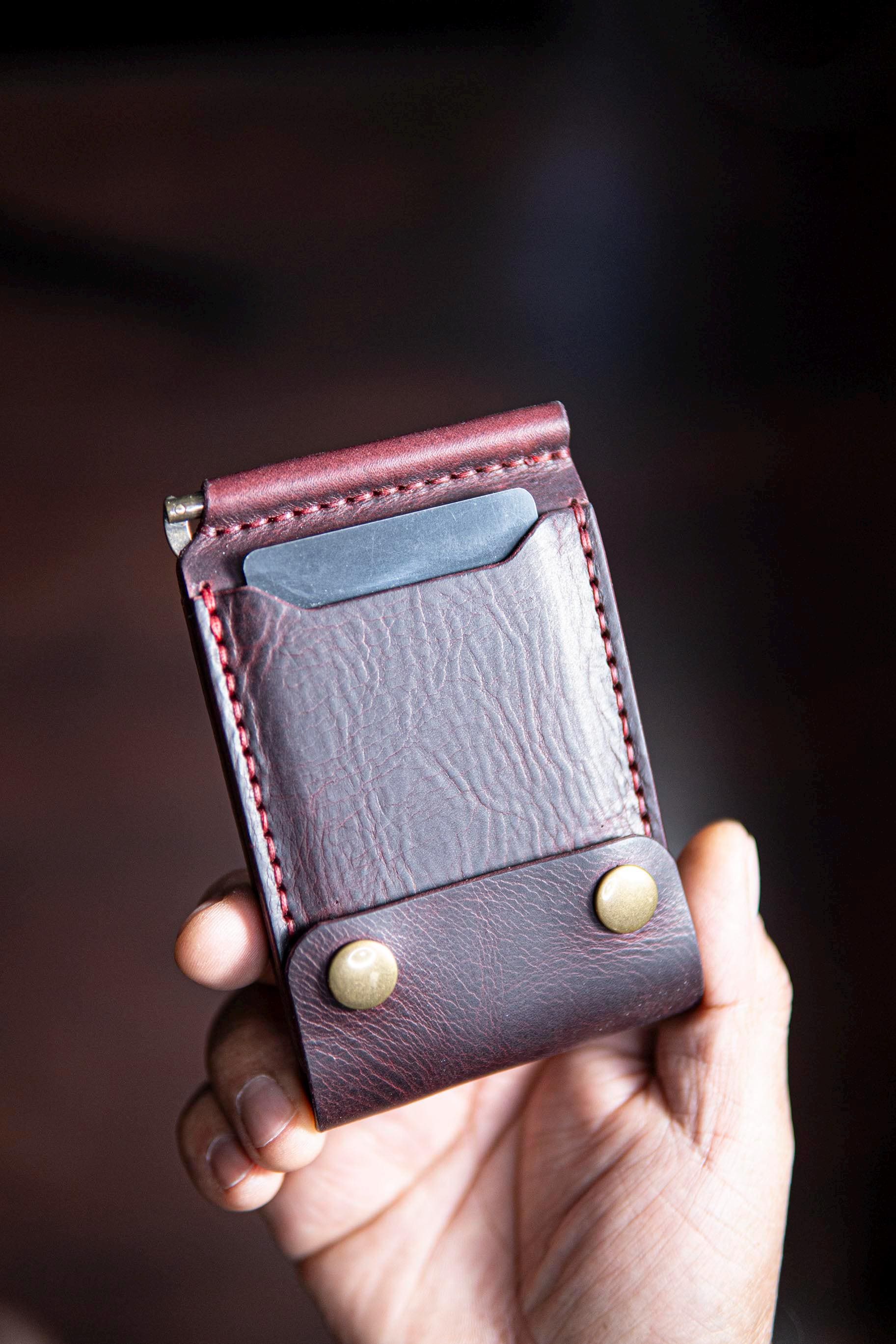 The Atticus Double Snaps Handmade Money Clip Bifold Wallet - Etsy