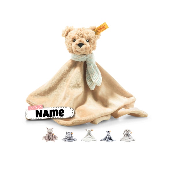 Steiff Schmusetuch mit Namen | Steiff Schnuffeltuch bestickt mit Name | Kuscheltuch Baby personalisiert | Schmusetuch Baby personalisiert