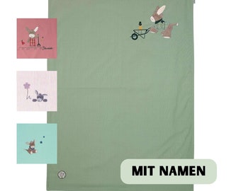 Sterntaler Babydecke Sommerdecke bestickt mit Namen | UV Schutz 50+ | kühlend 100 x 70 cm | Baby Geschenke mit Namen | Geschenke zur Geburt