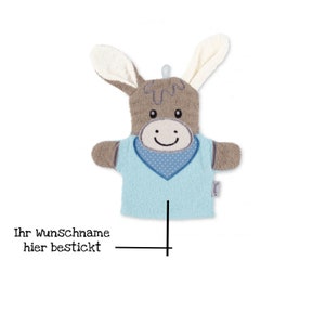 STERNTALER Waschlappen mit Namen Kinder personalisiert Waschhandschuh Waschlappen bestickt mit Name Frottee Baumwolle Baby Bad Bild 2