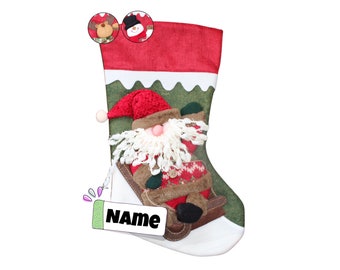 Nikolausstiefel mit Name | XXL | Weihnachtsstrumpf personalisiert | Nikolausstiefel personalisiert mit Name | Weihnachtsstiefel mit Name