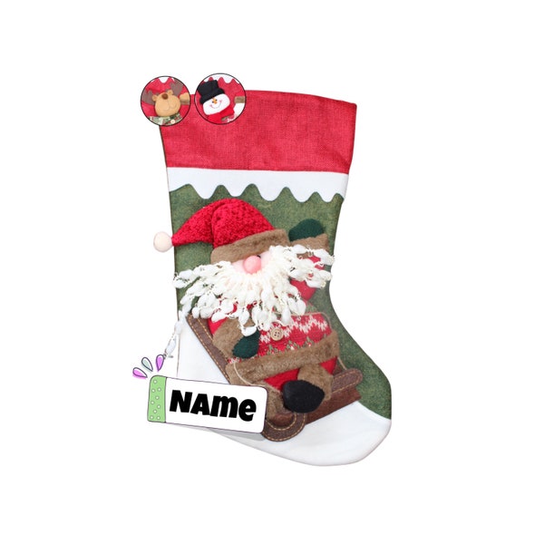 Nikolausstiefel mit Name | XXL | Weihnachtsstrumpf personalisiert | Nikolausstiefel personalisiert mit Name | Weihnachtsstiefel mit Name