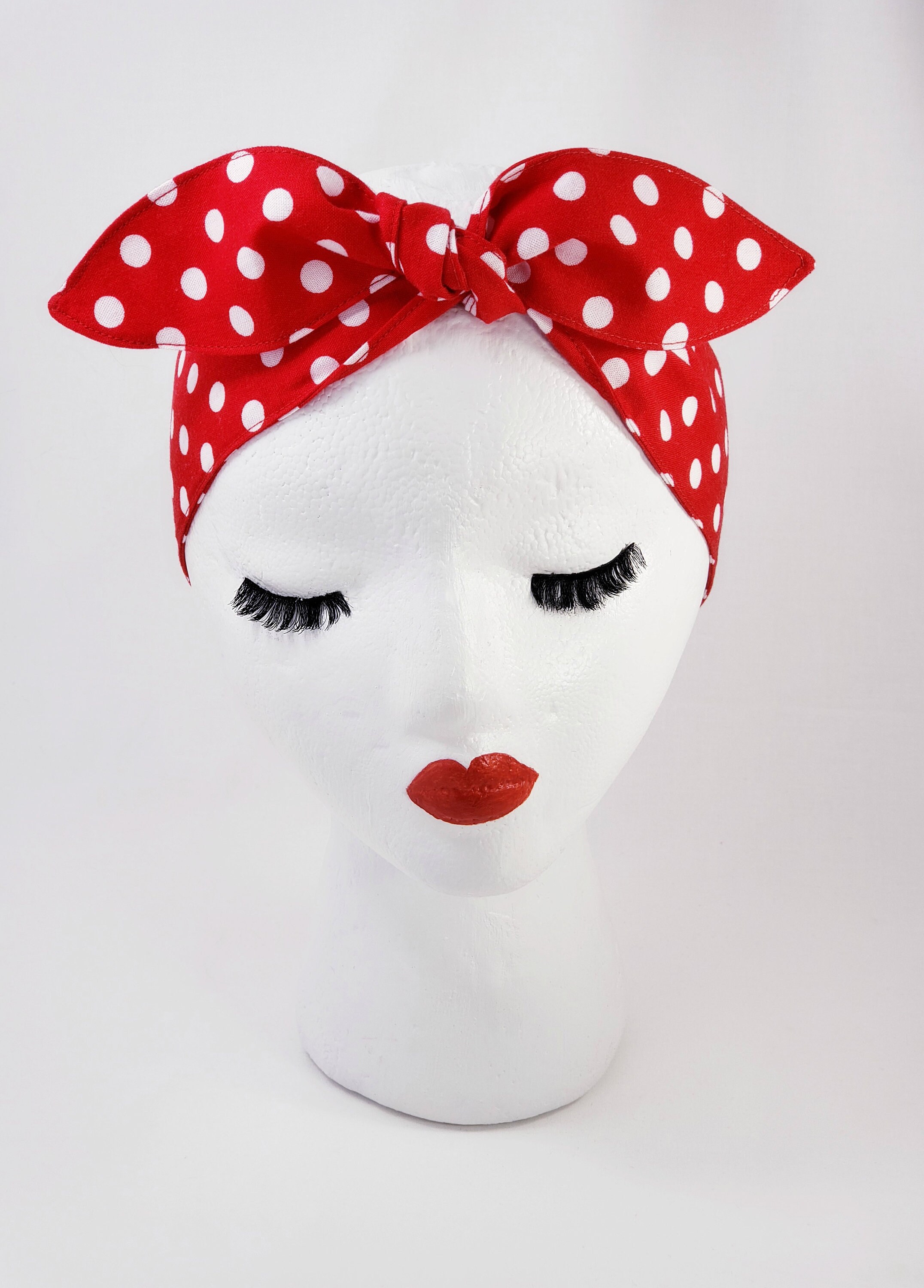 Rosie Wrap 2 Width, Polka Dot, Adult Size, Handmade, Rosie the Riveter